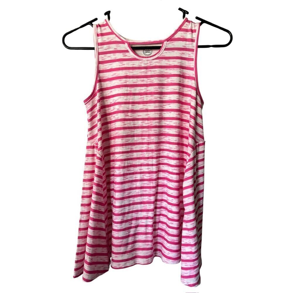 Wonder Nation Girl Pink & White Tank Top
